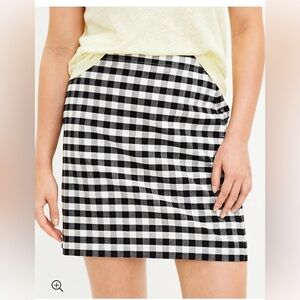 Loft Gingham Print Mini Skirt size 4